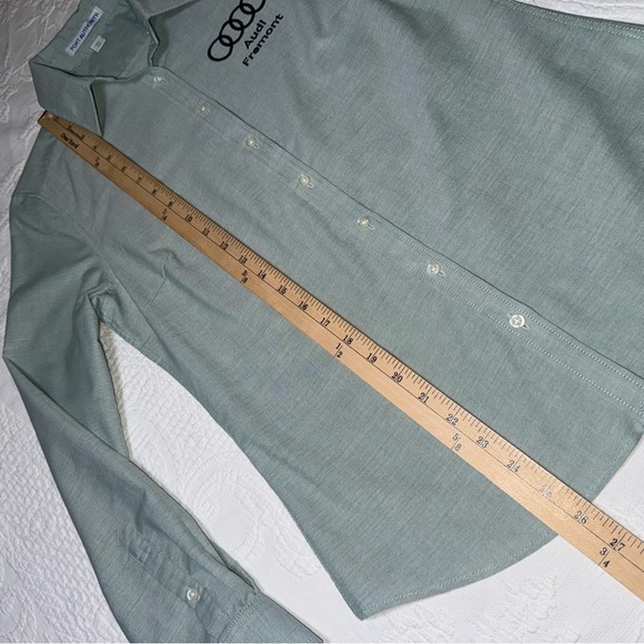 Women’s Audi Button Up Shirt Long Sleeves Light Green Fremont Costume Car Sale - Picture 7 of 12
